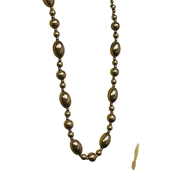 Vintage Signed MONET Silver-Tone Ball Bead Chain Necklace - Picture 8 of 16